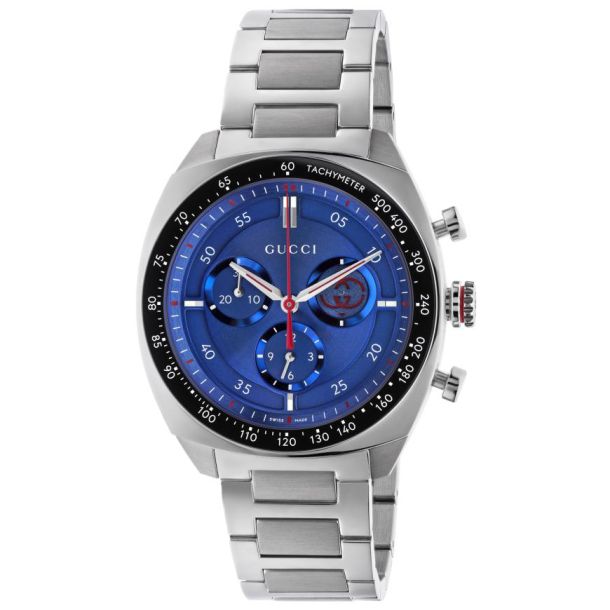 Gucci Interlocking Chronograph Large Blue Dial Stainless Steel Watch 41mm - YA142317
