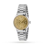 GUCCI G-Timeless 32MM Quartz S-Steel Gold Dial Women’s Watch – YA1265035