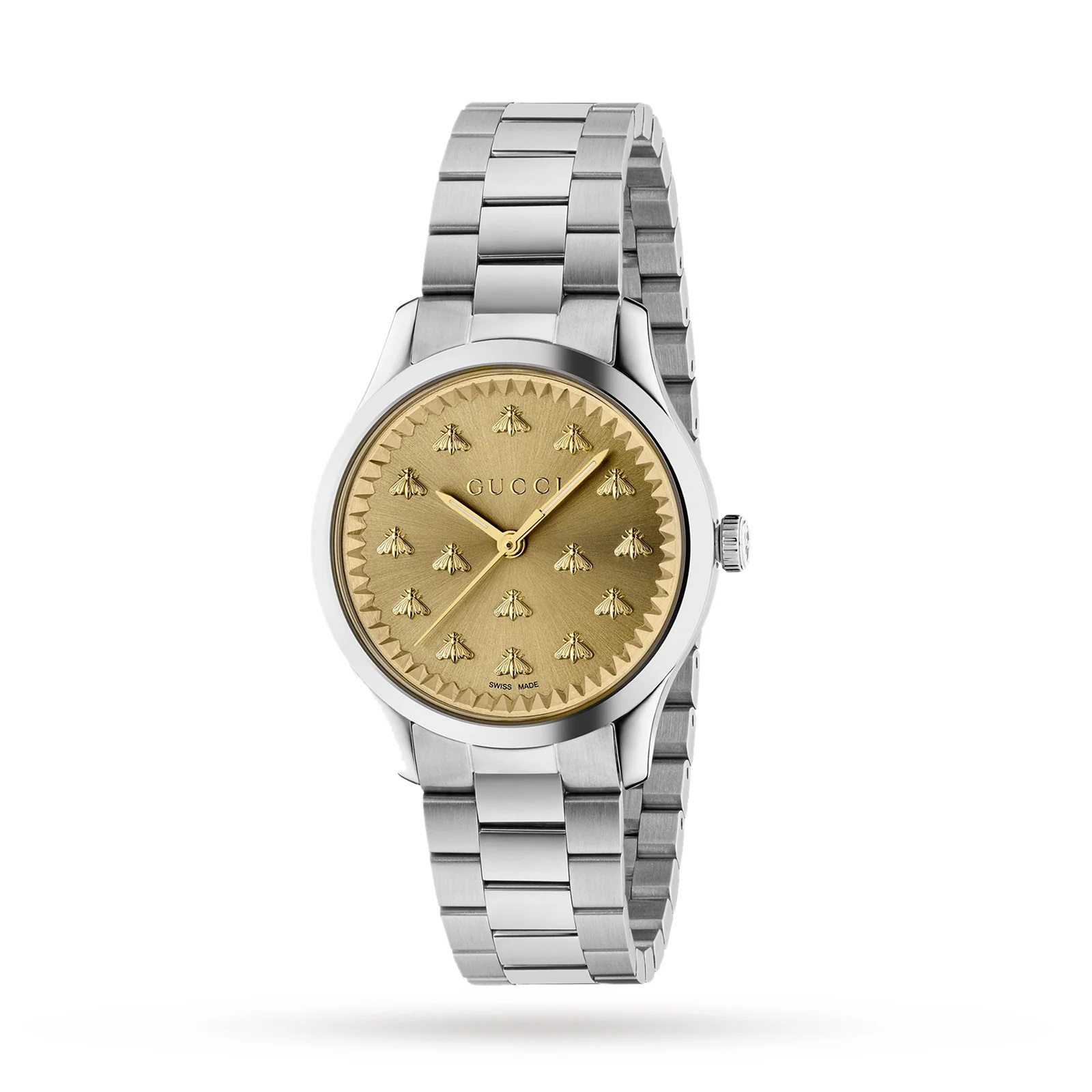 GUCCI G-Timeless 32MM Quartz S-Steel Gold Dial Women's Watch - YA1265035