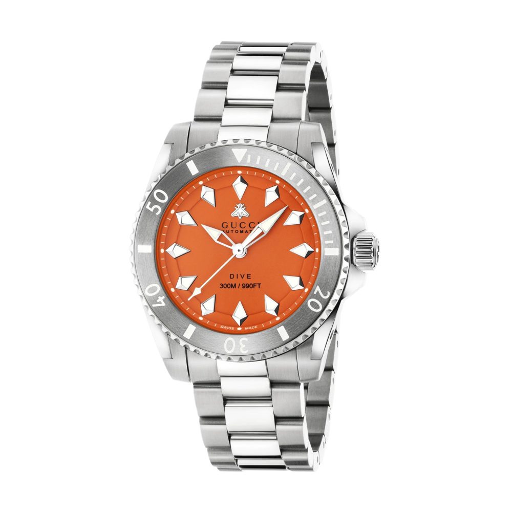 Gucci Dive Automatic Orange Dial Men’s Watch YA136355