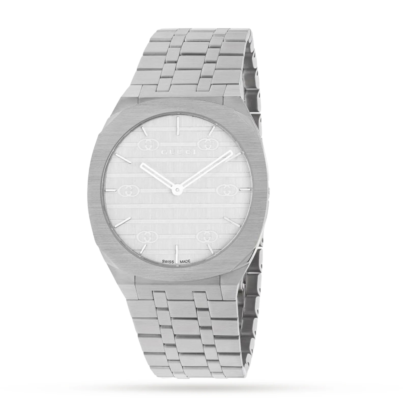 Gucci 25H 38mm Steel and Silver Thin Watch YA163407