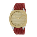 GUCCI 25H watch, 34mm in red leather-YA163415