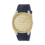 Gucci 25H Two-Tone Watch with Blue Leather Strap – 38mm YA163418
