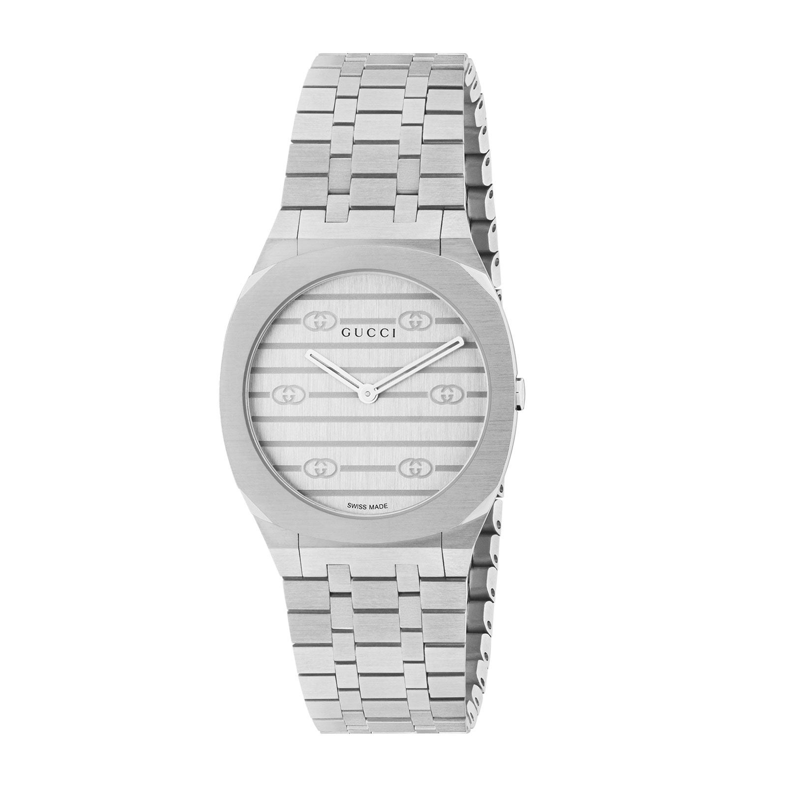 GUCCI 25H 30MM QTZ Stainless Steel Silver Dial Women's Watch - YA163501