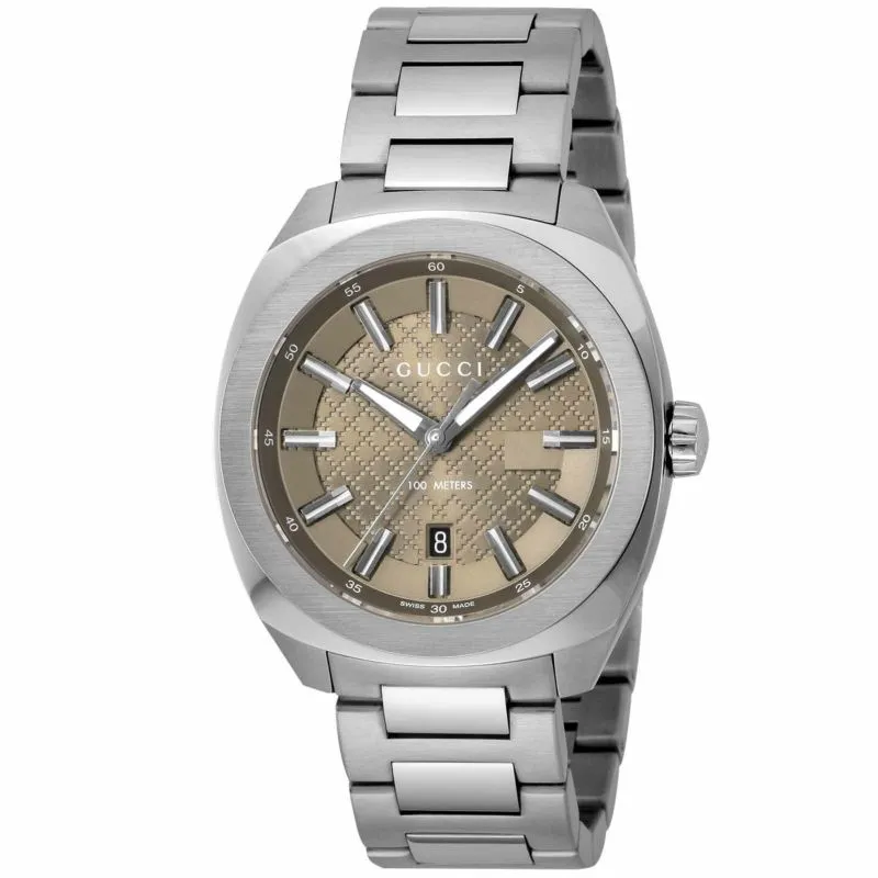 Gucci Quartz Brown Dial Stainless Steel Gg2570 Collection -YA142315